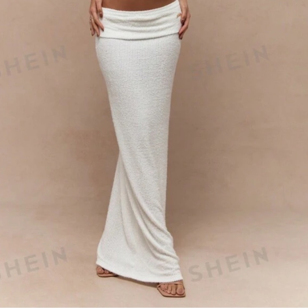 NWT Missguided Ribbed White Skirt